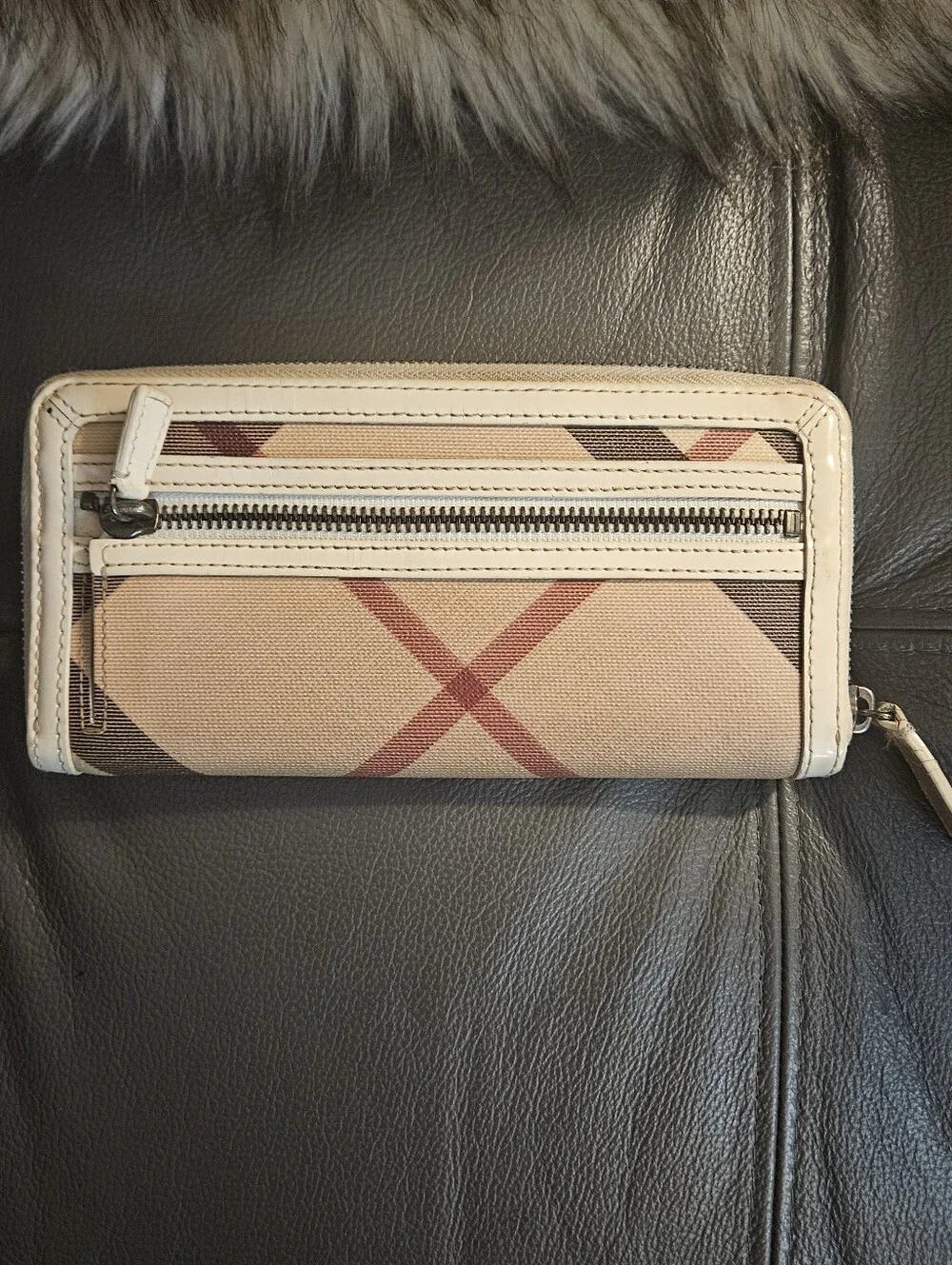 Burberry Classic Plaid Zip Wallet